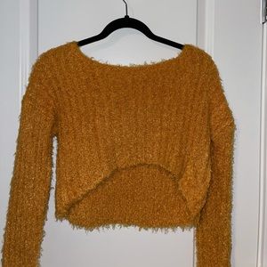 Cropped Fuzzy Sweater